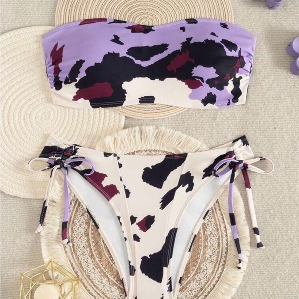 SHEIN Purple and Cream Camouflage Bikini